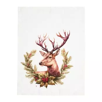 Полотенце с рисунком с эффектом потертости - Рождественский олень Simple Day
