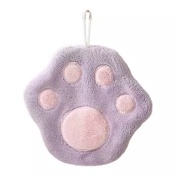 Полотенце со шнурком Мягкая микрофибра с рисунком милого медведя Дизайн Кухонная подвесная ткань для протирки Ежедневное использование Светло-розовый Stuttg, фиолетовый