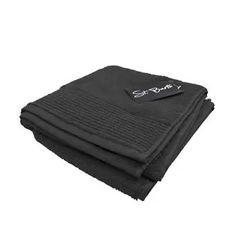 Полотенце St. Barth Ripsborde, 100% хлопок, 380 г/м, 30 х 50 см, микрохлопок, антрацит, черный