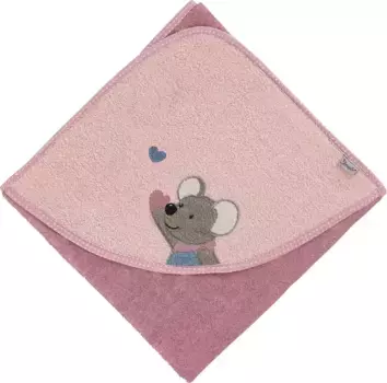 Полотенце Sterntaler "Мейбл", (1 шт.), с капюшоном 80х80 см (1 шт.), розовый