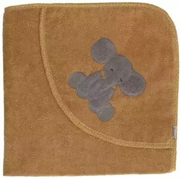 Полотенце Sterntaler с капюшоном "Полотенце с капюшоном Elephant Eddy, 100x100см", (1 шт.), изготовлено из экологически чистого хлопка 100х100 см (1 шт.), цвет rost
