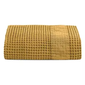 Полотенце StoneWashed Honeycomb с льняной каймой - Jaspy Lisola Stone, янтарь