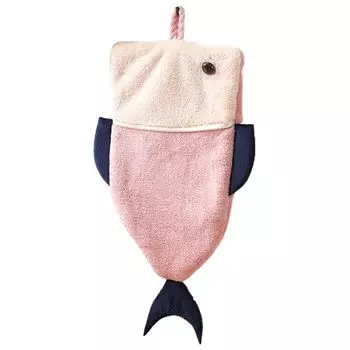 Полотенце толстое двухслойное коралловое флисовое полотенце с мультяшной рыбой для ванной комнаты-темно-синий Stuttg, розовый