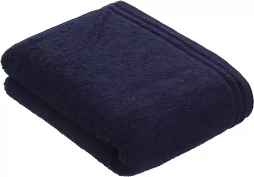 Полотенце Vossen "Calypso Feeling", (1 шт.), с узкой каймой, из 100% хлопка, веганское, однотонное 67х140 см (1 шт.), темно-синий