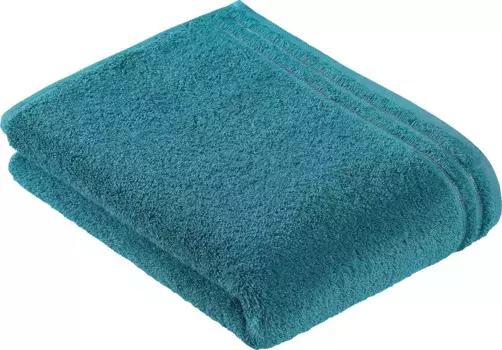 Полотенце Vossen "Calypso Feeling", (1 шт.), с узкой каймой, из 100% хлопка, веганское, однотонное 100х150 см (1 шт.), цвет lagoon