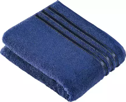 Полотенце Vossen "Cult de Luxe", (1 шт.), с блестящей каймой, ВЕГАН 67х140 см (1 шт.), темно-синий