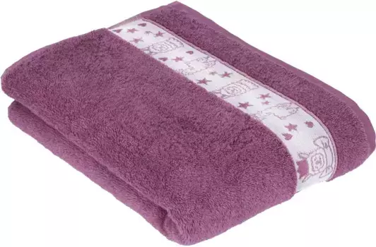 Полотенце Vossen "Lama Queen", (1 шт.), кайма в дизайне ламы 67х140 см (1 шт.), цвет blackberry