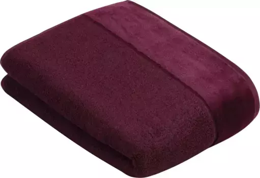 Полотенце Vossen "Pure", (1 шт.), хлопок & VEGAN, с элегантной велюровой каймой 67х140 см (1 шт.), цвет berry