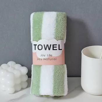 Полотенце в полоску Yulier, зеленый