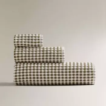 Полотенце Zara Home Textured Cotton, экрю/хаки