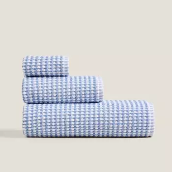 Полотенце Zara Home Textured Cotton, синий