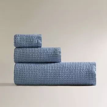 Полотенце Zara Home Waffle-Knit Cotton, синий