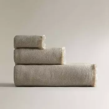 Полотенце Zara Home Waffle-Knit Cotton With Fringing