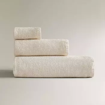 Полотенце Zara Home Waffle-Texture, желтовато-белый