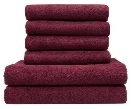 Полотенце Zolln шт 00000283 6 шт, 50x1x100 см, бордовый