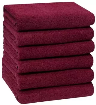 Полотенце Zollner 00000328 6 шт, 50x1x100 см, бордовый