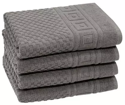 Полотенце Zollner 00000504 4 шт, 50x1x100 см, антрацитовый