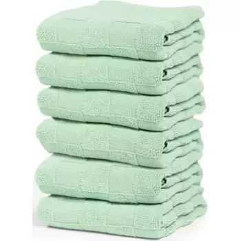 Полотенце «Золушка» «Шахтерка», (набор, 6 шт.), кухонное полотенце из чистого хлопка, размеры каждого полотна ок. 50х55 см Cinderella, зеленый