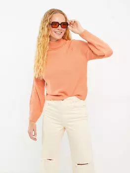 Половина водолазки прямой с длинным рукавом женский трикотажный свитер LCW Casual