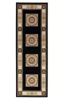 Полозья НУРИСТАН "Шиндад", прямоугольные, восточного вида, износостойкие, простые в уходе, прочные NOURISTAN 80х240 см, черный