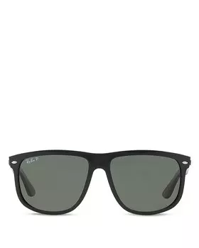 Поляризационные квадратные солнцезащитные очки Ray-Ban Boyfriend, 60 мм, черный