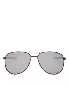 Поляризационные солнцезащитные очки-авиаторы Oakley с перемычкой для бровей, 57 мм, черный