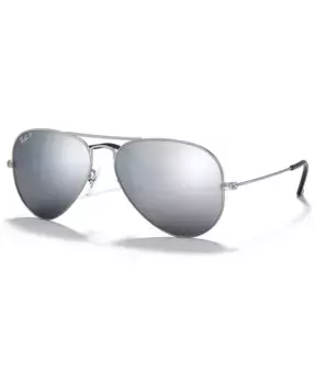Поляризационные солнцезащитные очки, RB3025 AVIATOR MIRROR Ray-Ban, серебряный