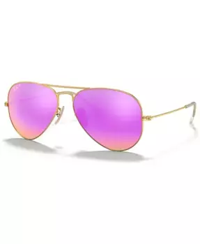 Поляризационные солнцезащитные очки, RB3025 AVIATOR MIRROR Ray-Ban, золотой