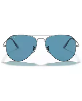 Поляризованные авиаторские очки Metal II, RB3689 Ray-Ban, серебряный