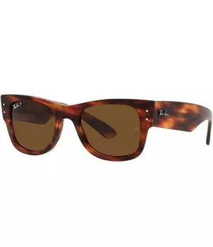 Поляризованные квадратные солнцезащитные очки Ray-Ban унисекс Mega Wayfarer 52 мм, коричневый