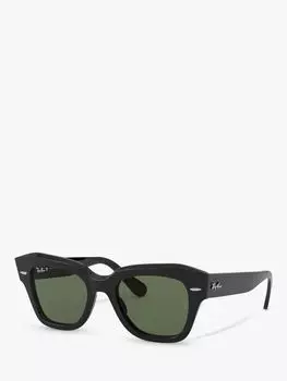 Поляризованные квадратные солнцезащитные очки унисекс Ray-Ban RB2186, черные