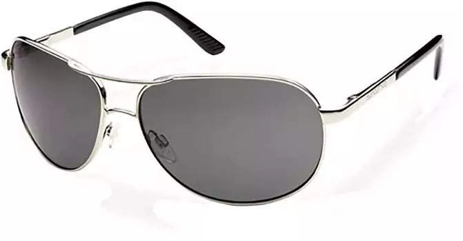 Поляризованные солнцезащитные очки-авиаторы Suncloud Optics, серебристый/черный