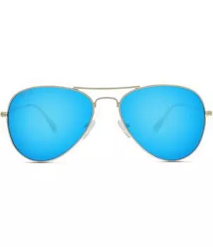 Поляризованные зеркальные солнцезащитные очки-авиаторы DIFF Eyewear Cruz, золотой