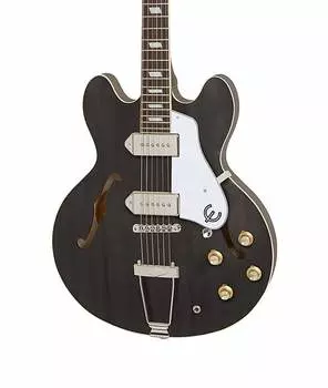 Полуакустическая электрогитара Epiphone Casino, потертое черное дерево ETCAWEBNH1