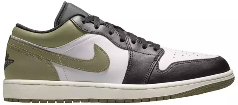 Полуботинки Air Jordan 1, цвет Black/Wht/Med Olive