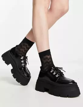 Полуботинки Asos Design Maddison Chunky, черный