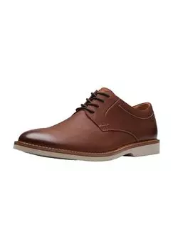 Полуботинки кожаные с тиснением бренда мужские CLARKS, цвет Dark Tan Lea