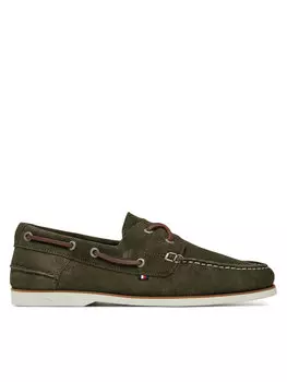 Полуботинки Th Boat Shoe Core Suede FM0FM05387 Tommy Hilfiger, зеленый