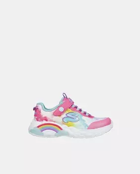 Полукеды для девочек S Lights Rainbow Racer с подсветкой Skechers, розовый