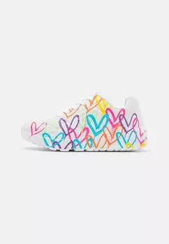 Полукеды Uno Lite Skechers, цвет white/neon multi-coloured
