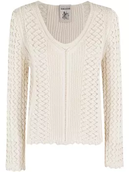 Полукутюрный хлопковый джемпер Semicouture, нейтральный