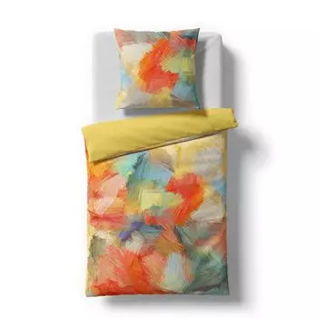 Полульняное постельное белье Fleuresse Прованс Cassis Rotterdam разноцветное 135х200 см + 80х80 см