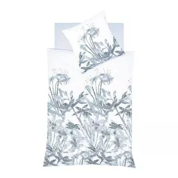 Полульняное постельное белье Fleuresse Прованс Cassis Helmond синий 200х220 см + 2х 80х80 см