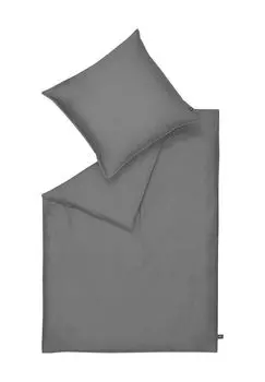 Полульняное постельное белье Лидо, однотонное SCHNER WOHNEN KOLLEKTION, цвет Gesamt Breite Anthrazit