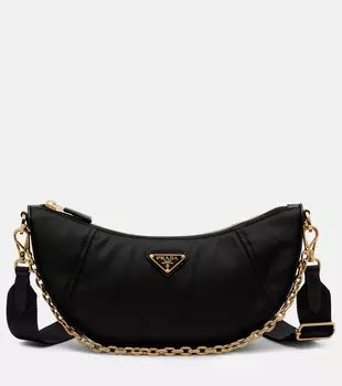 Полумесяц Re-Nylon наплечная сумка Prada, черный