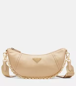 Полумесяц Re-Nylon наплечная сумка Prada, коричневый