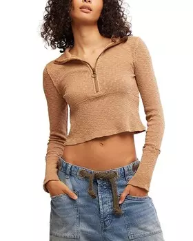 Полуночный топ на молнии 1/2 Free People, коричневый