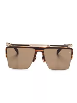 Полуободковые солнцезащитные очки Balmain Eyewear, коричневый