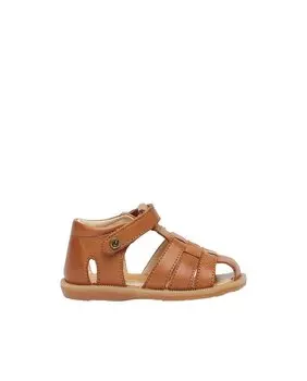 Полуоткрытые повседневные кожаные сандалии для мальчиков Naturino, коричневый