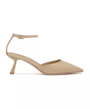 Полуоткрытые туфли из лицевой кожи бежевого цвета. Kazar Studio, бежевый